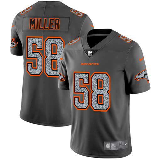Men Denver Broncos #58 Miller Nike Teams Gray Fashion Static Limited NFL Jerseys